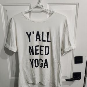 White Graphic Tee with Black Text